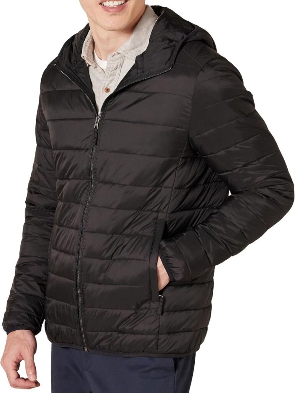 Lightweight Water-Resistant Packable Hooded Puffer Jacket for Men - Perfect for